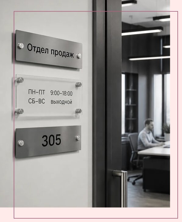 Офисные таблички на дверь в Кимовске по цене от 5051 р. | Аванза-Кмв